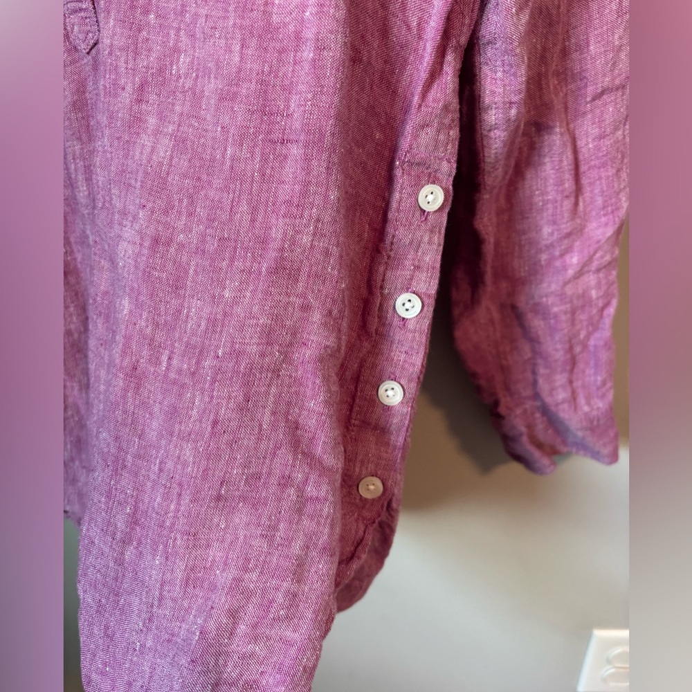Talbots Side Button Linen Blouse - image 4